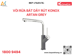 Vòi rửa bát Konox dây rút Artan Grey